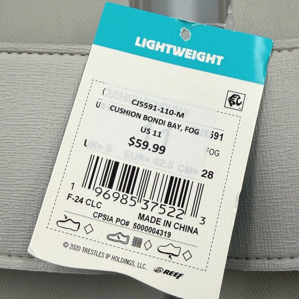 Reef Cushion Bondi Bay Sandals Womens 11 Fog Grey NWT Platform Slide CJ5591 - Picture 12 of 14
